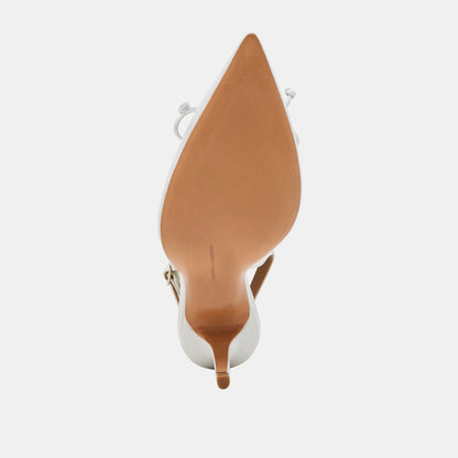 GEENA HEELS WHITE LEATHER | Dolce Vita