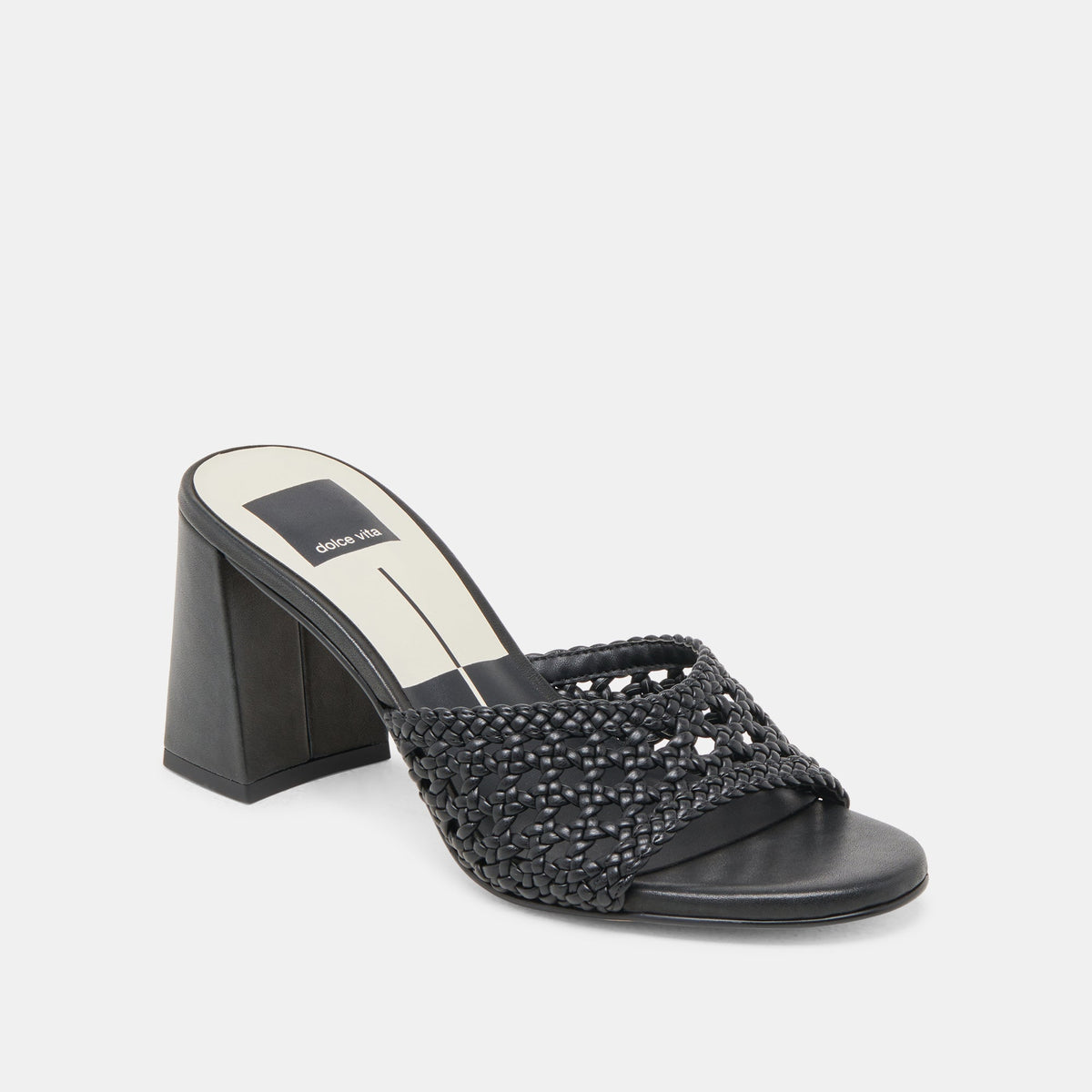 MARGOE HEELS BLACK WOVEN STELLA | Dolce Vita