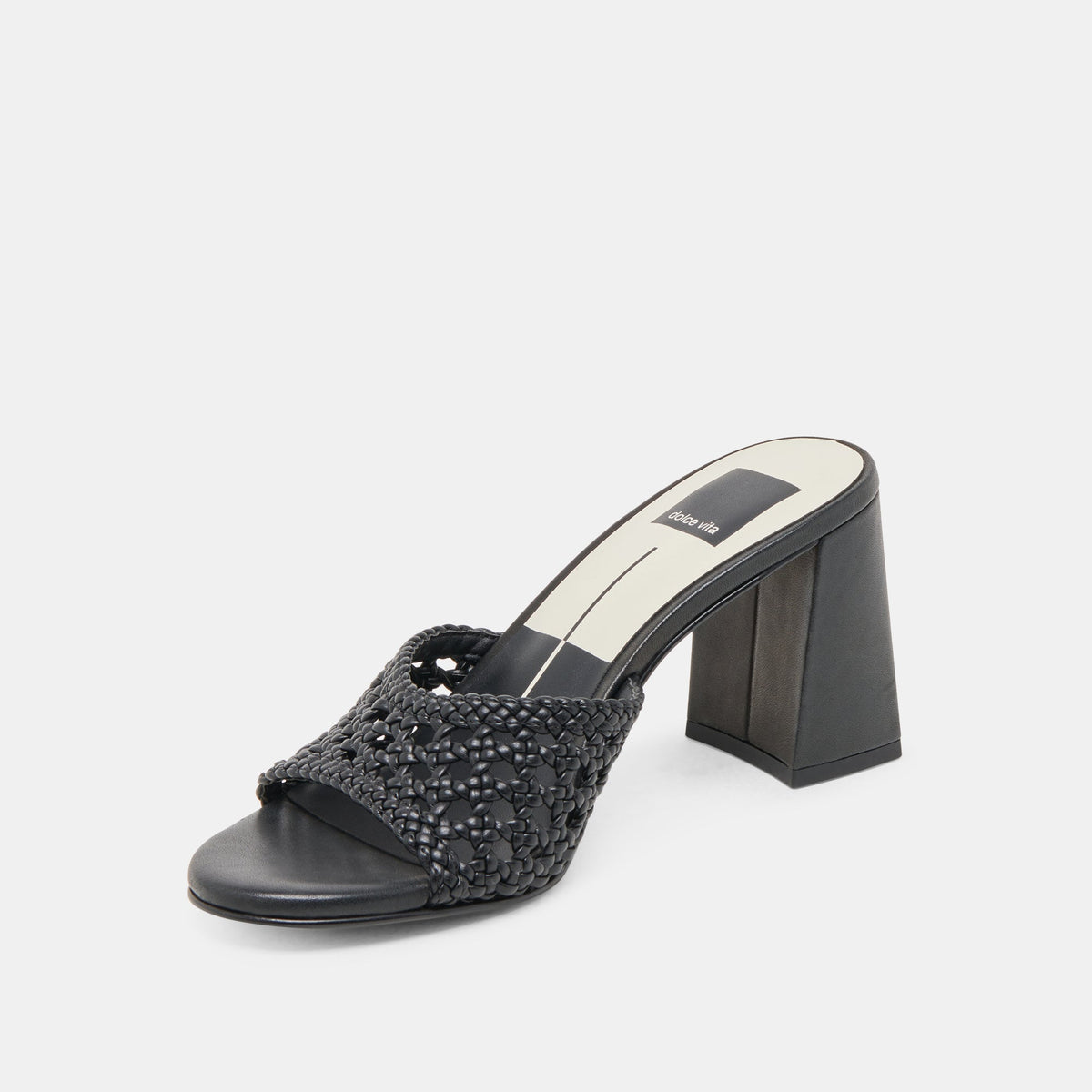 MARGOE HEELS BLACK WOVEN STELLA | Dolce Vita
