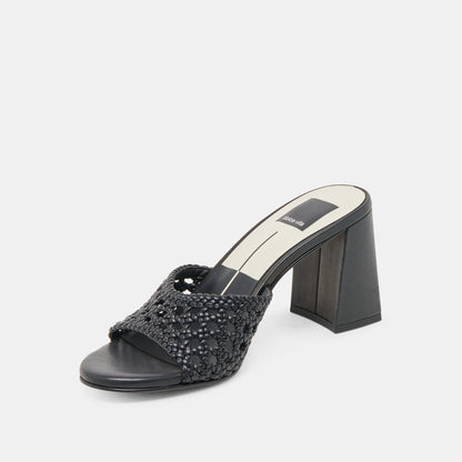 MARGOE HEELS BLACK WOVEN STELLA | Dolce Vita