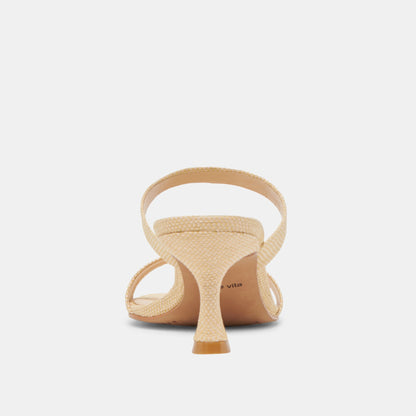Genora Lt Natural Woven Raffia Heels | Dolce Vita