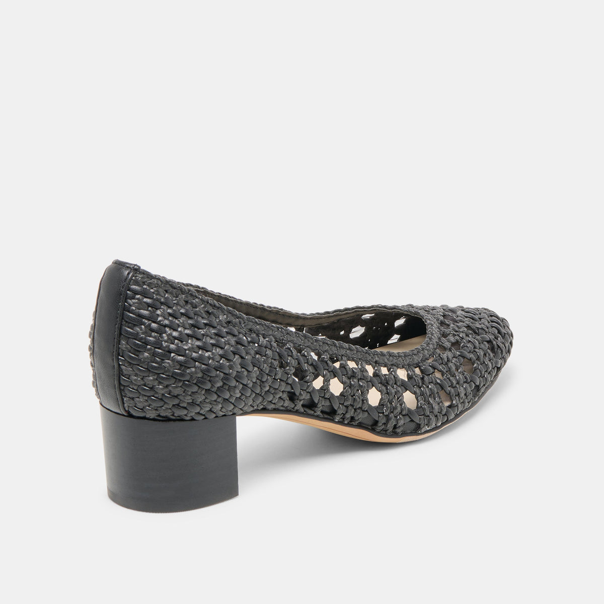Lula Black Woven Raffia Heels | Dolce Vita