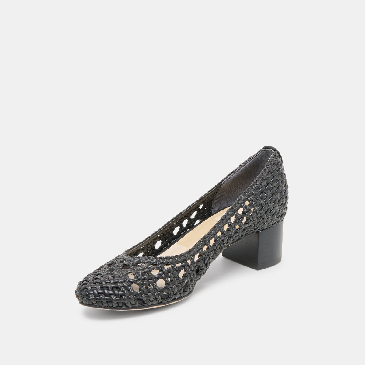 Lula Black Woven Raffia Heels | Dolce Vita