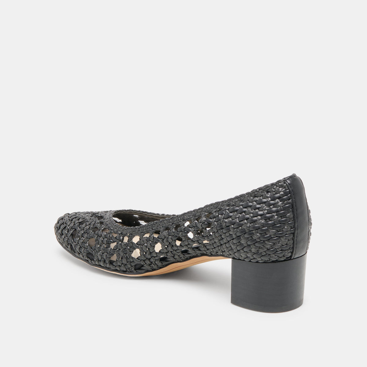 Lula Black Woven Raffia Heels | Dolce Vita