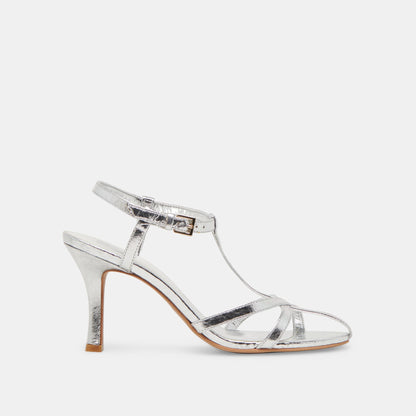 LIANE HEELS SILVER DISTRESSED LEATHER | Dolce Vita