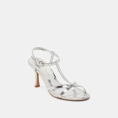 LIANE HEELS SILVER DISTRESSED LEATHER | Dolce Vita