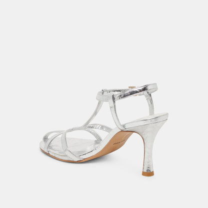 LIANE HEELS SILVER DISTRESSED LEATHER | Dolce Vita