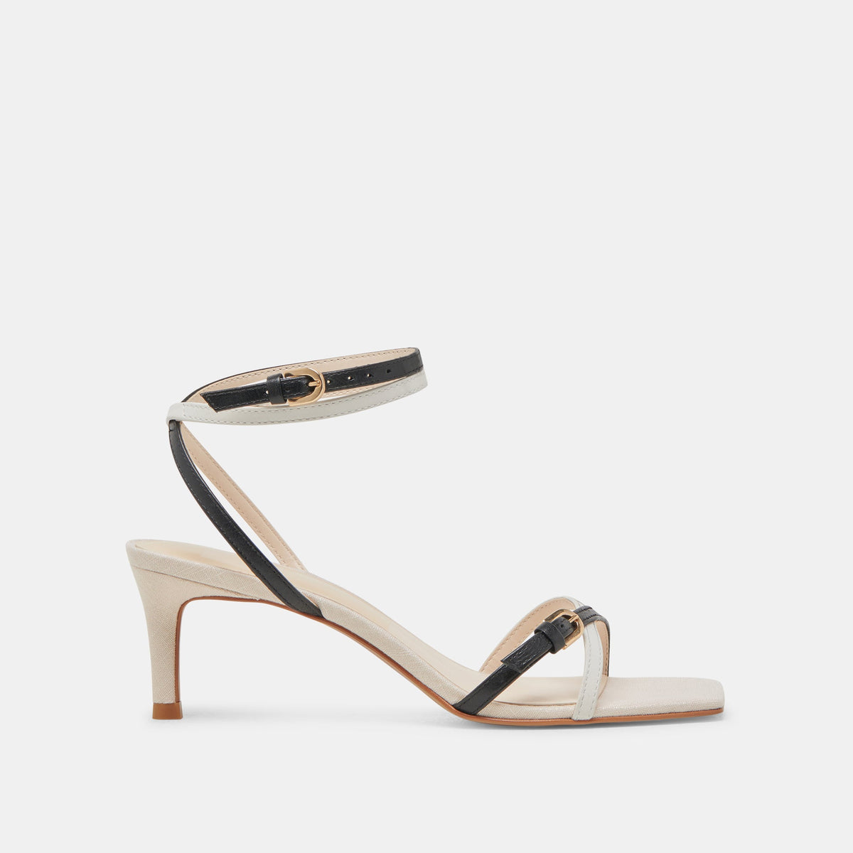 BAMBY HEELS WHITE BLACK LEATHER | Dolce Vita