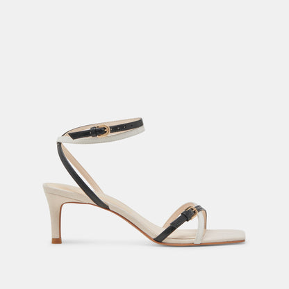 BAMBY HEELS WHITE BLACK LEATHER | Dolce Vita