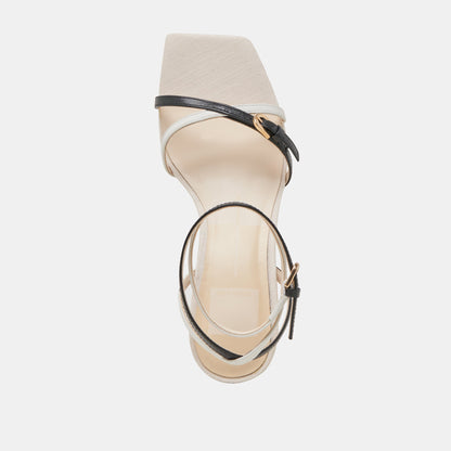 BAMBY HEELS WHITE BLACK LEATHER | Dolce Vita