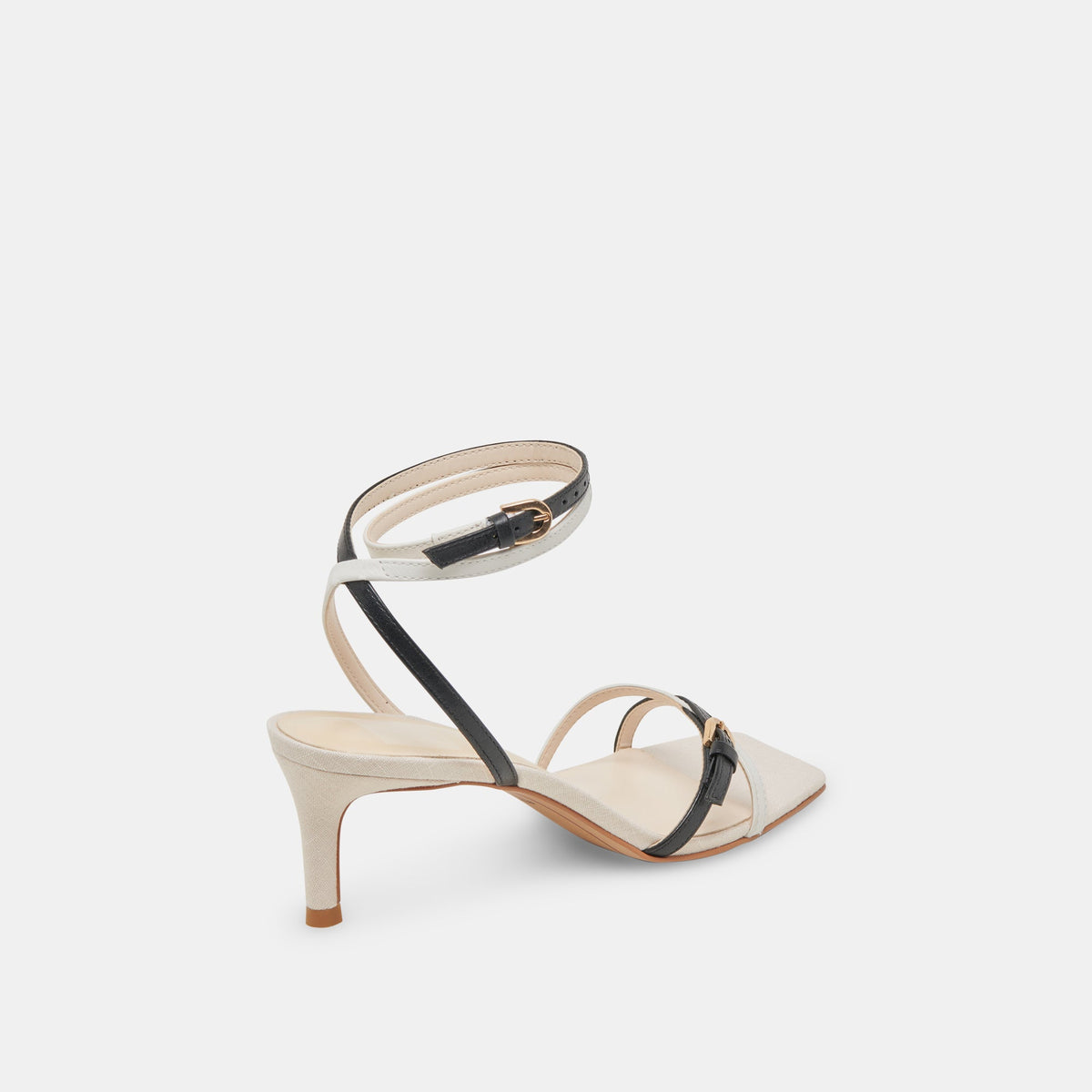 BAMBY HEELS WHITE BLACK LEATHER | Dolce Vita