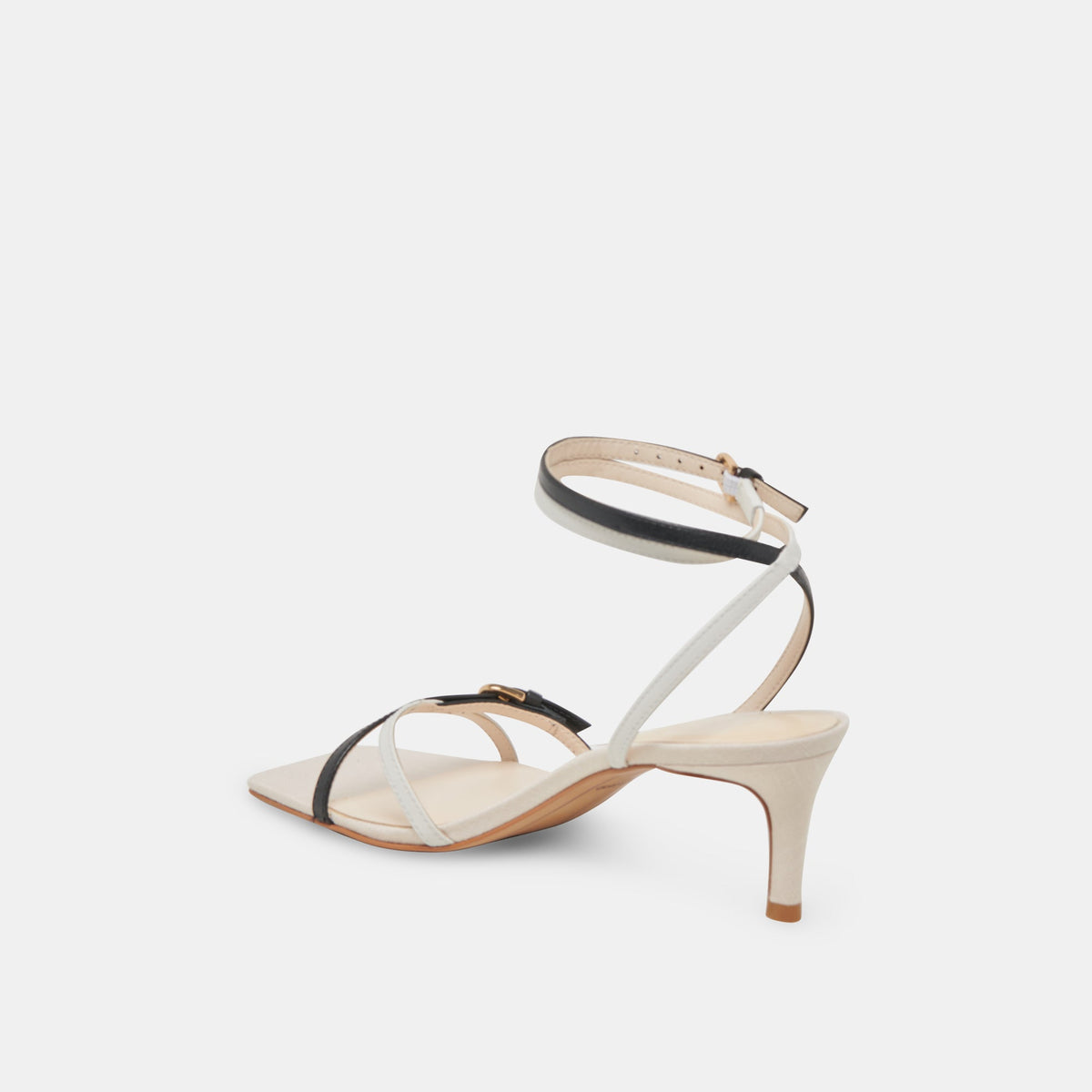BAMBY HEELS WHITE BLACK LEATHER | Dolce Vita