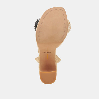 OLIVEA HEELS BLACK NATURAL RAFFIA | Dolce Vita