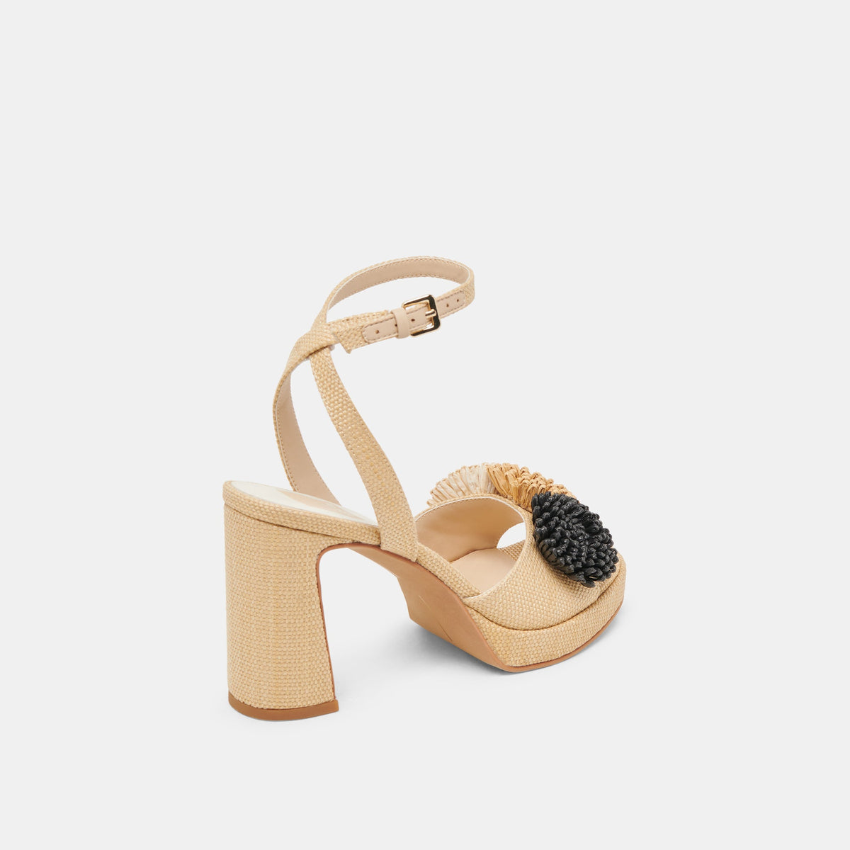 OLIVEA HEELS BLACK NATURAL RAFFIA | Dolce Vita