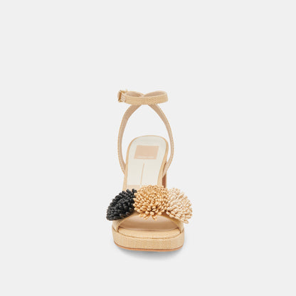 OLIVEA HEELS BLACK NATURAL RAFFIA | Dolce Vita