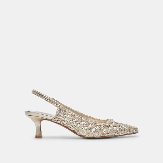 OLYMPA HEELS LIGHT GOLD METALLIC STELLA | Dolce Vita