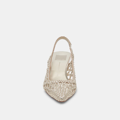 OLYMPA HEELS LIGHT GOLD METALLIC STELLA | Dolce Vita