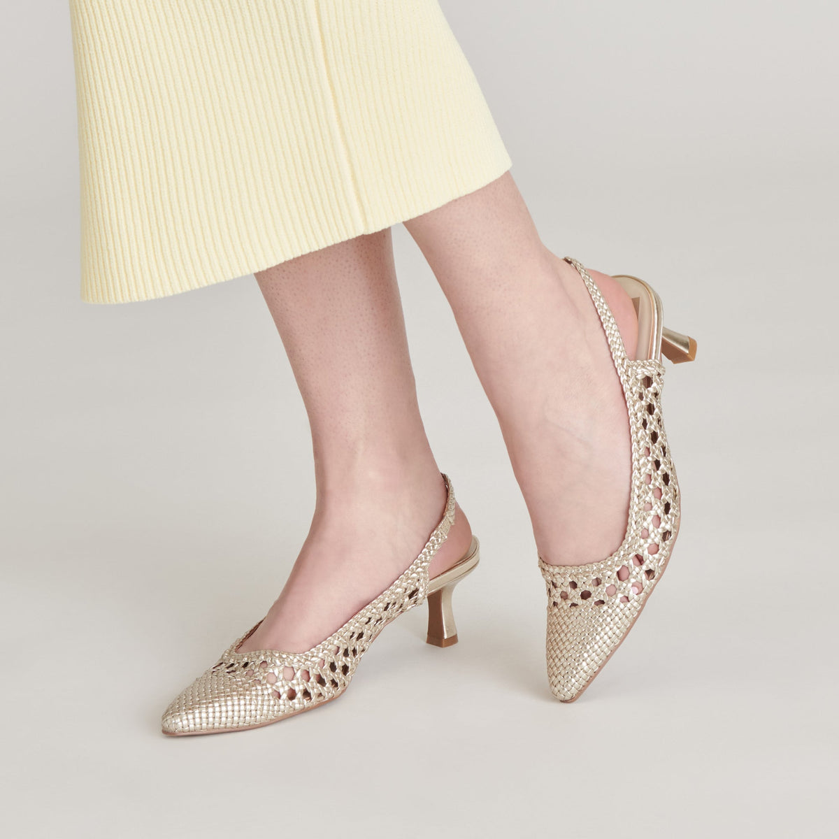 OLYMPA HEELS LIGHT GOLD METALLIC STELLA | Dolce Vita