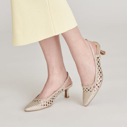 OLYMPA HEELS LIGHT GOLD METALLIC STELLA | Dolce Vita