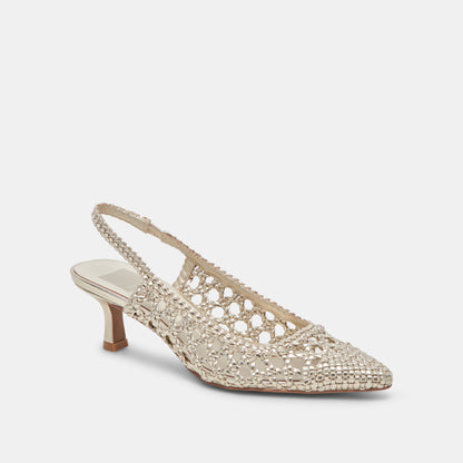 OLYMPA HEELS LIGHT GOLD METALLIC STELLA | Dolce Vita