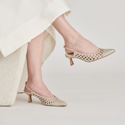 OLYMPA HEELS LIGHT GOLD METALLIC STELLA | Dolce Vita