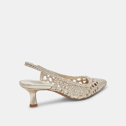 OLYMPA HEELS LIGHT GOLD METALLIC STELLA | Dolce Vita