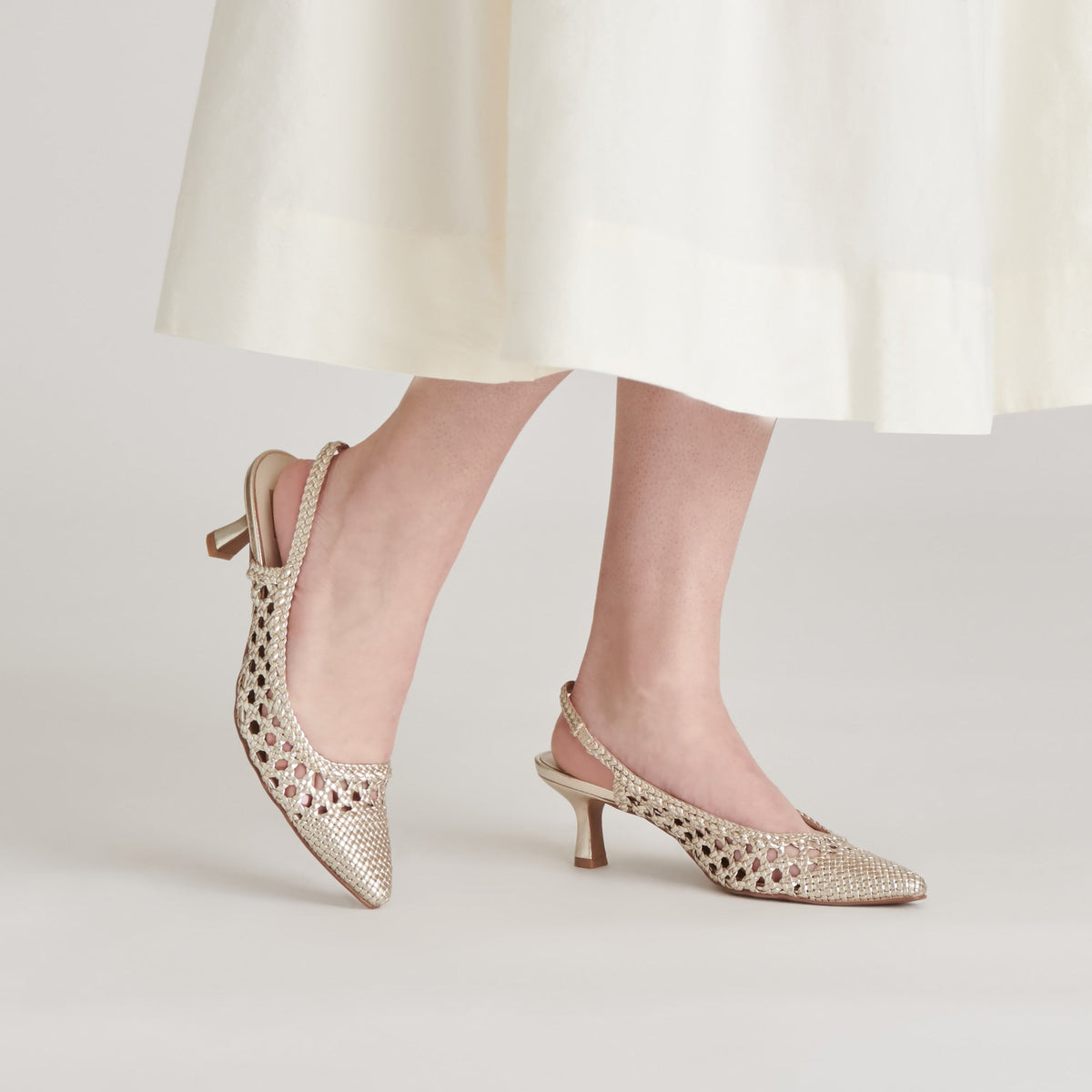 OLYMPA HEELS LIGHT GOLD METALLIC STELLA | Dolce Vita