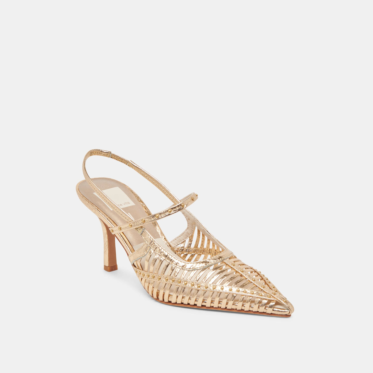 HENSAL HEELS GOLD DISTRESSED LEATHER | Dolce Vita