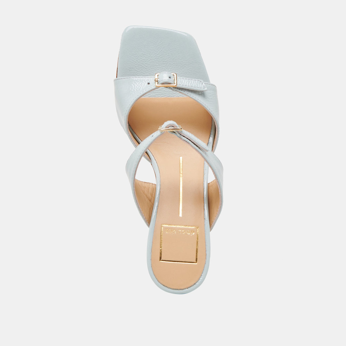 SHANE HEELS ICE BLUE CRINKLE PATENT | Dolce Vita