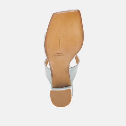 SHANE HEELS ICE BLUE CRINKLE PATENT | Dolce Vita