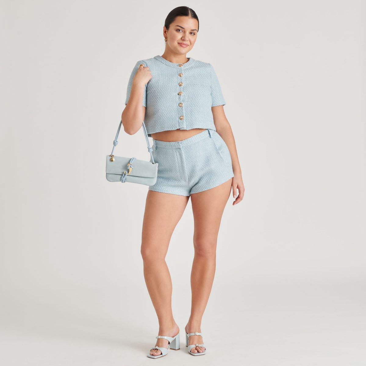 SHANE HEELS ICE BLUE CRINKLE PATENT | Dolce Vita