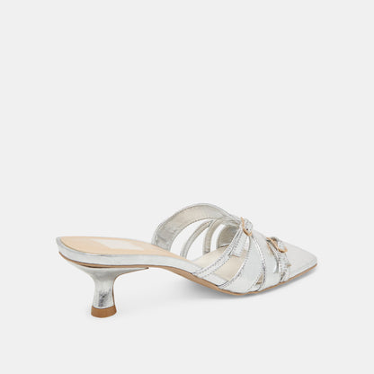BRYANT HEELS SILVER DISTRESSED LEATHER | Dolce Vita