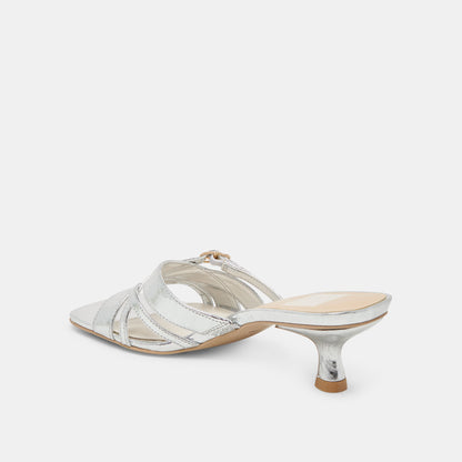 BRYANT HEELS SILVER DISTRESSED LEATHER | Dolce Vita