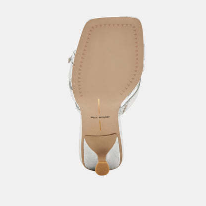 BRYANT HEELS SILVER DISTRESSED LEATHER | Dolce Vita