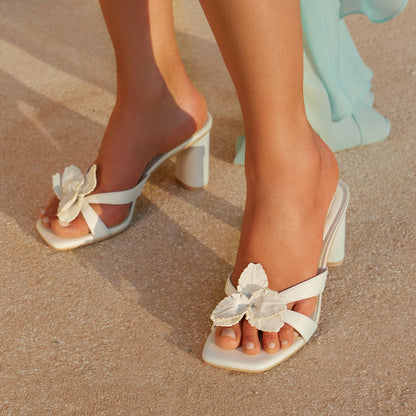 Nikil White Leather Heels | Dolce Vita