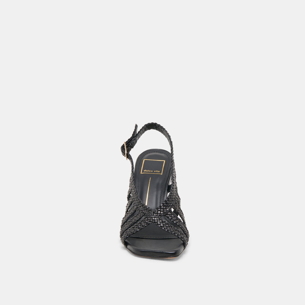 SICILY HEELS BLACK WOVEN LEATHER | Dolce Vita