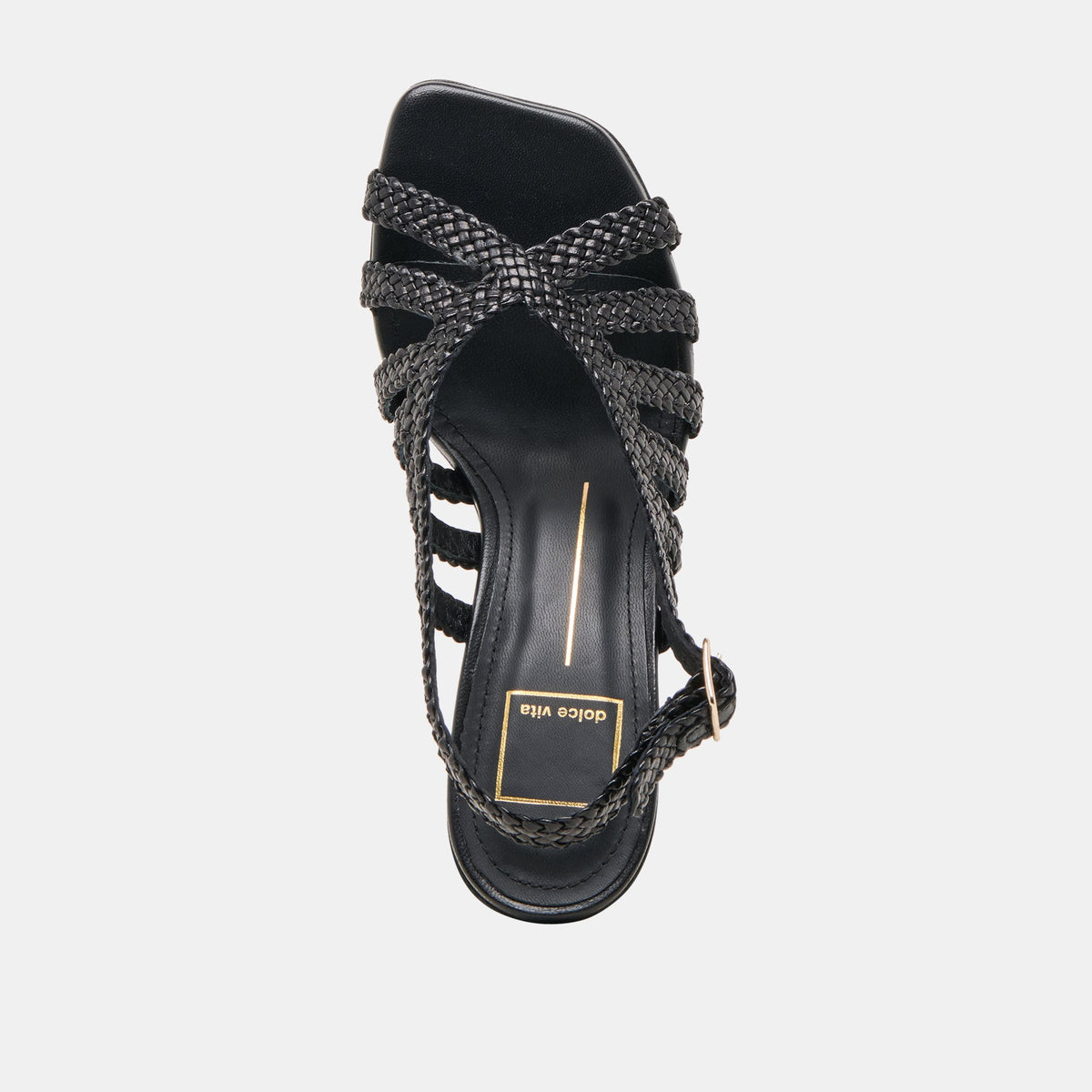 SICILY HEELS BLACK WOVEN LEATHER | Dolce Vita
