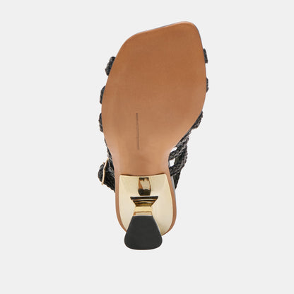 SICILY HEELS BLACK WOVEN LEATHER | Dolce Vita