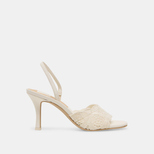 LARRA HEELS WHITE CROCHET | Dolce Vita