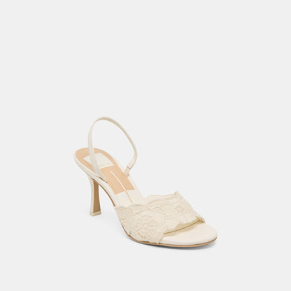 LARRA HEELS WHITE CROCHET | Dolce Vita