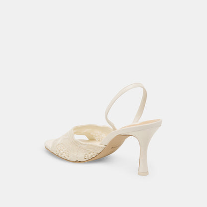 LARRA HEELS WHITE CROCHET | Dolce Vita