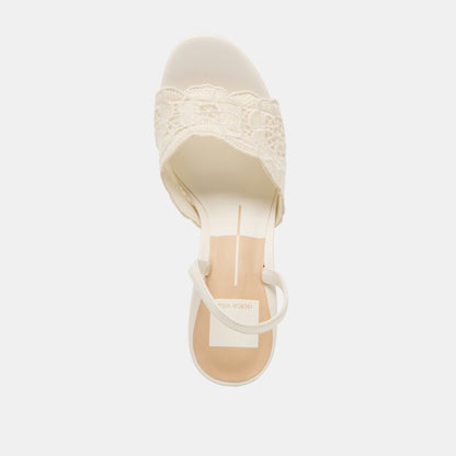 LARRA HEELS WHITE CROCHET | Dolce Vita