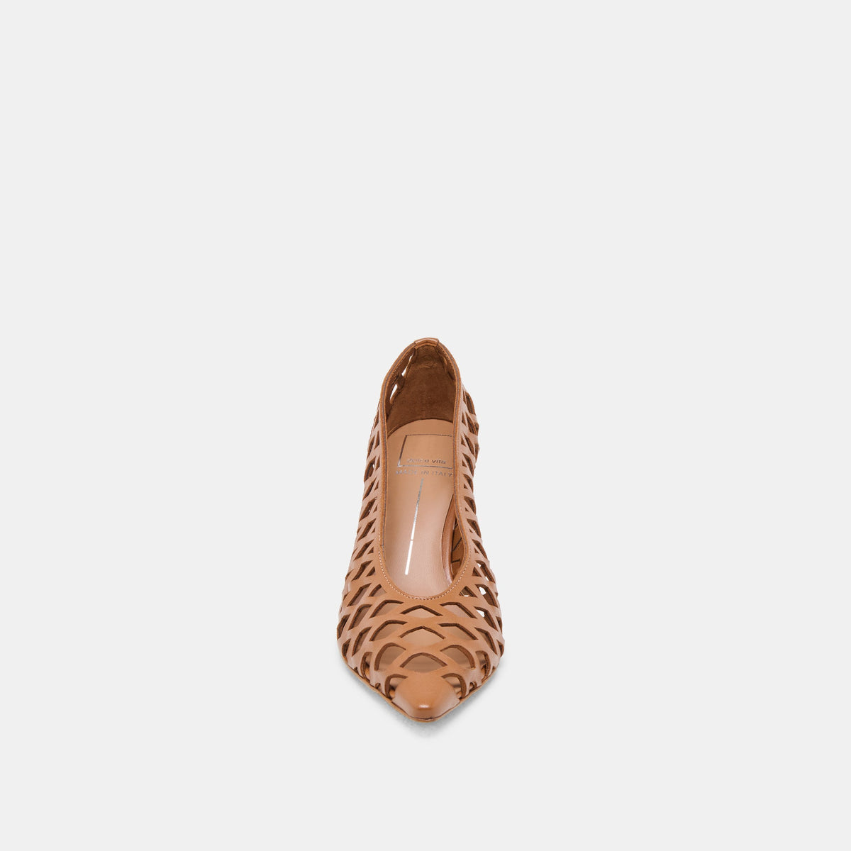 Tanya Cognac Woven Leather Heels | Dolce Vita