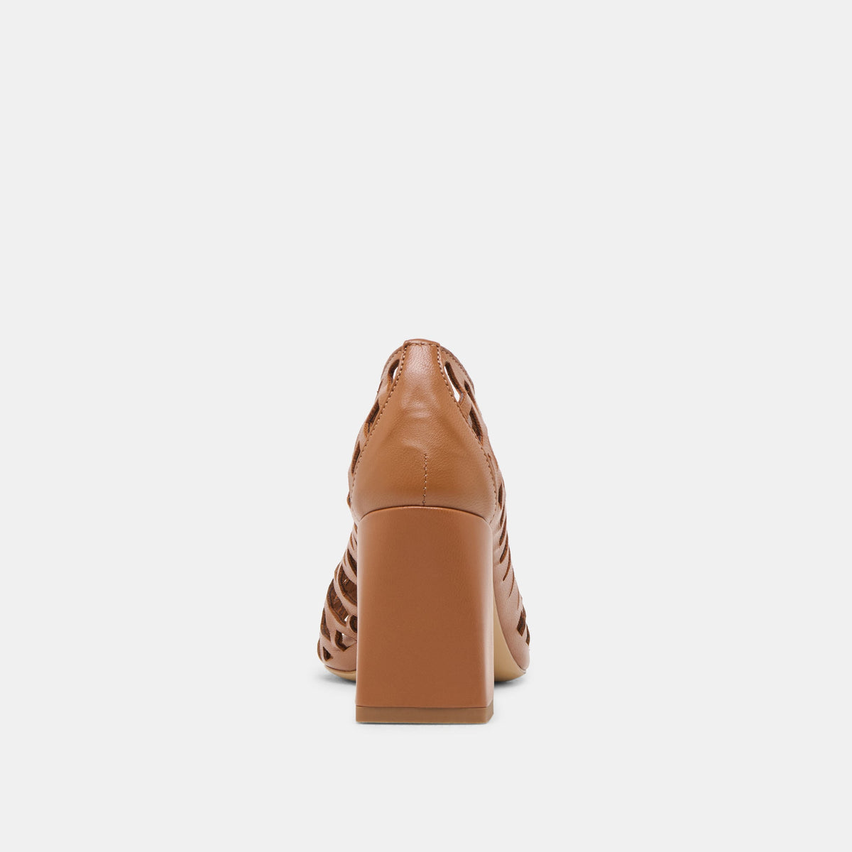 Tanya Cognac Woven Leather Heels | Dolce Vita