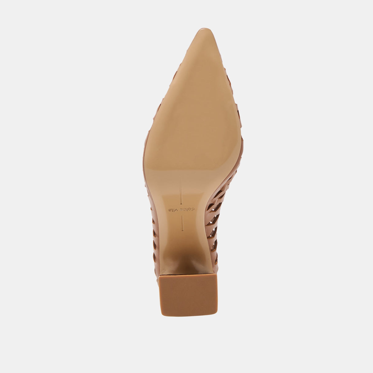 Tanya Cognac Woven Leather Heels | Dolce Vita