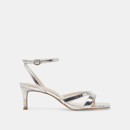 BECKI HEELS SILVER DISTRESSED LEATHER | Dolce Vita