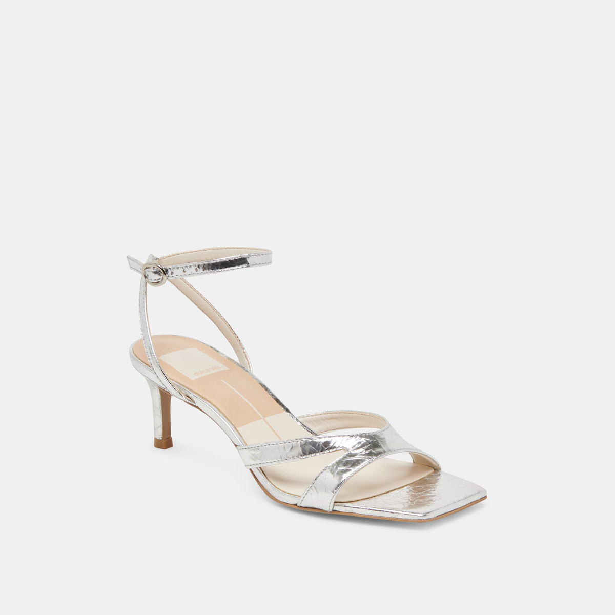 BECKI HEELS SILVER DISTRESSED LEATHER | Dolce Vita