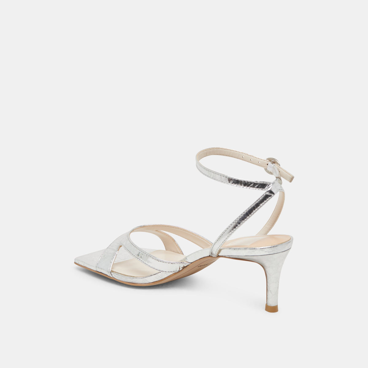 BECKI HEELS SILVER DISTRESSED LEATHER | Dolce Vita