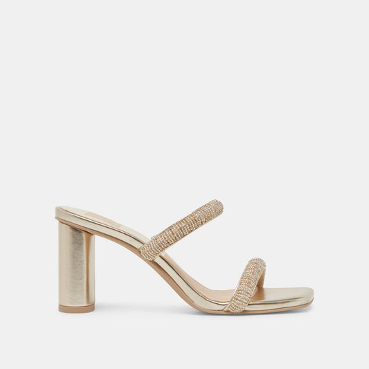 NOLAH HEELS GOLD MULTI BEADS | Dolce Vita