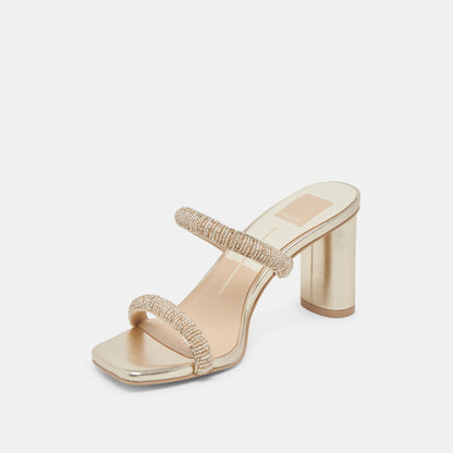 NOLAH HEELS GOLD MULTI BEADS | Dolce Vita